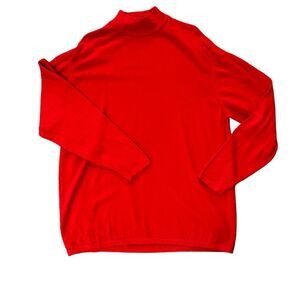 Saks Fifth Avenue soft plus size red merino wool mockneck sweater size 3X